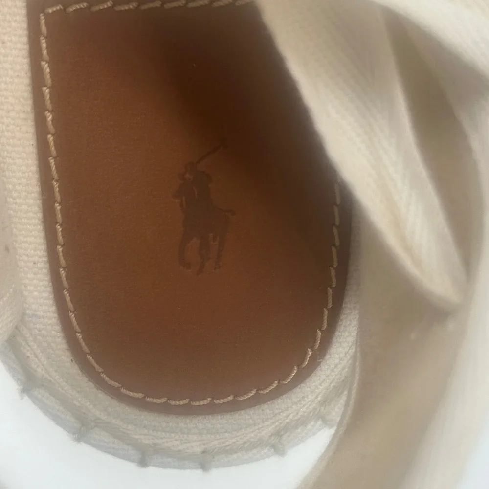 Polo Ralph Lauren Sandals Womens 11B Canvas Lace Up Espadrille Shoes Flats NWOB